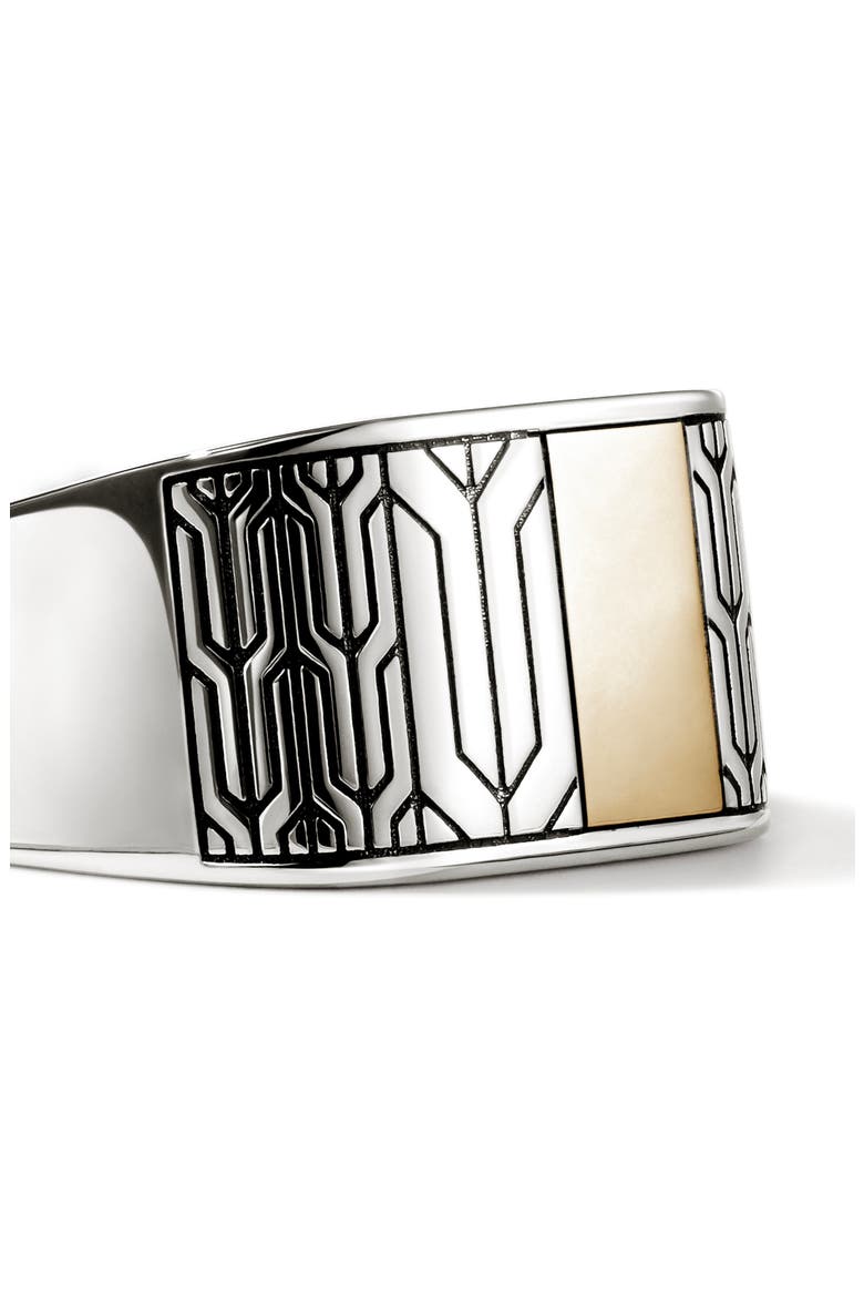 Icon 50 Mixed Metal Signet Ring, Alternate, color, SILVER AND GOLD