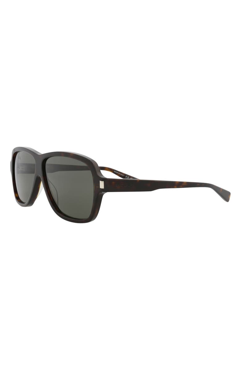 Saint Laurent 62mm Aviator Sunglasses, Alternate, color, Havana Havana Grey