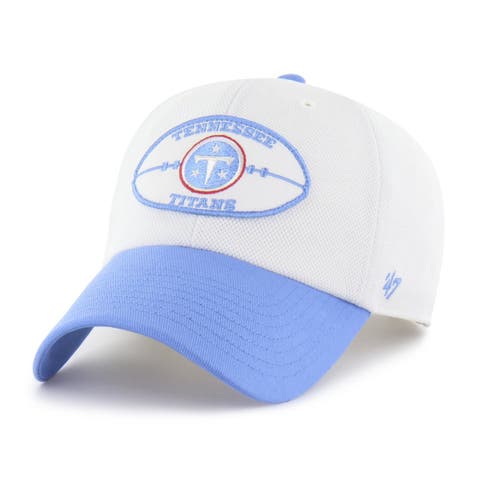 Men's '47 Cream/Light Blue Tennessee Titans Pique Patch Clean Up Adjustable Hat