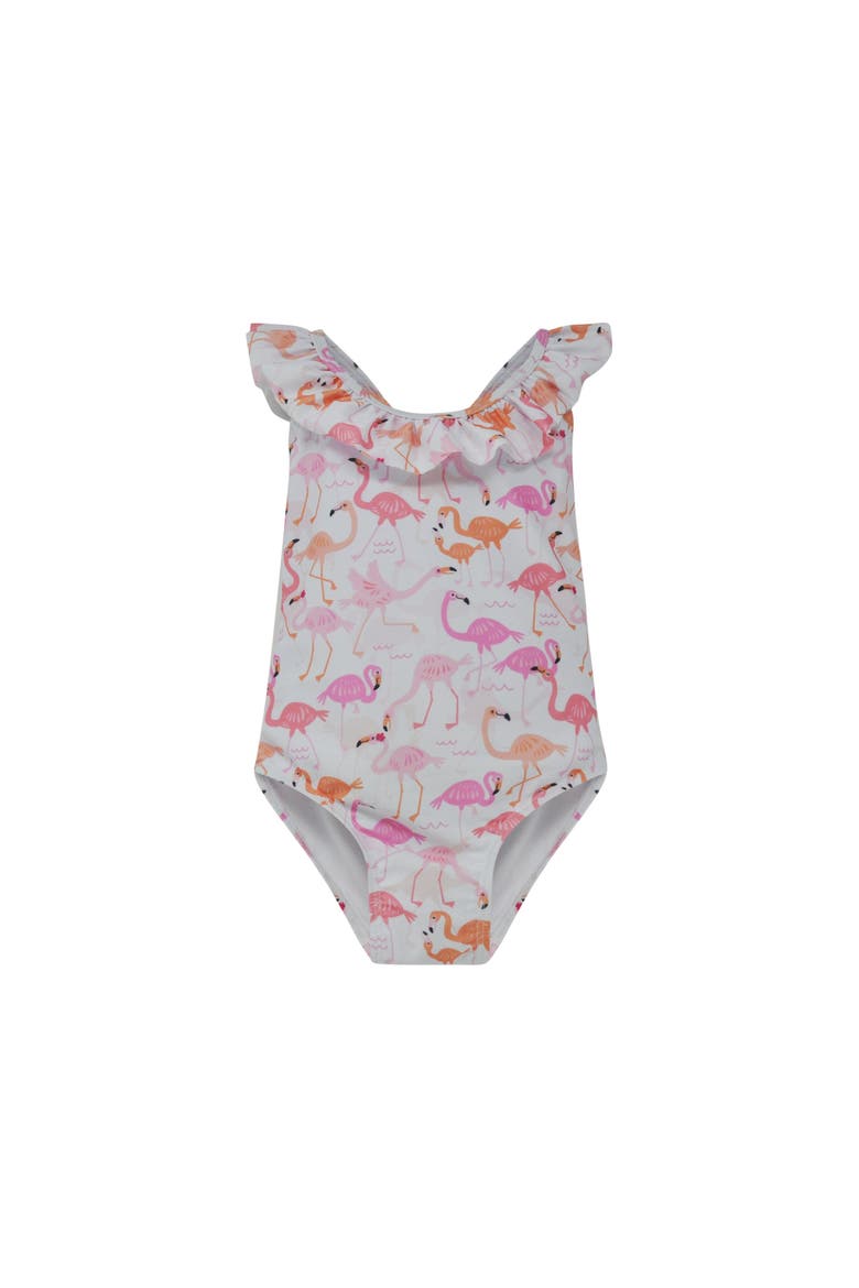UPF 50+ Mindy Crossback swimsuit for Girls, Main, color, Flamingo Love