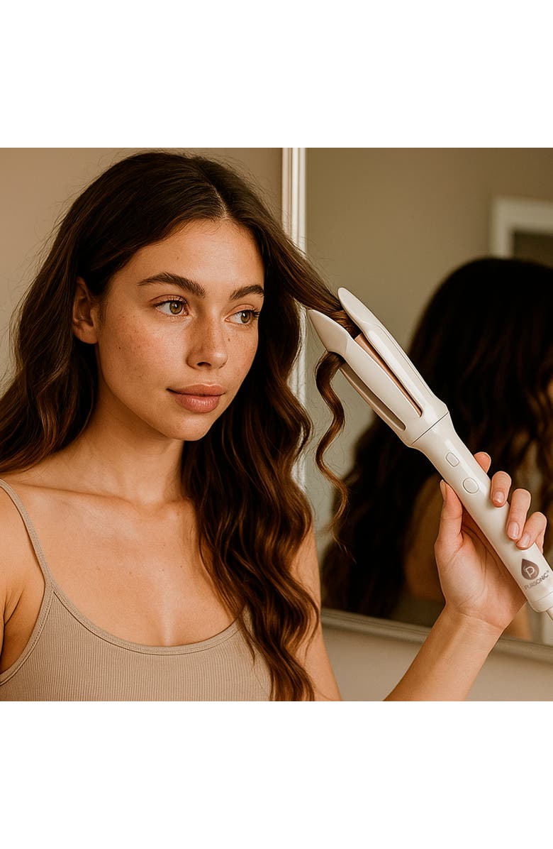 PURSONIC Automatic Curling Iron Salon-Quality Curls in Minutes, Alternate, color, White