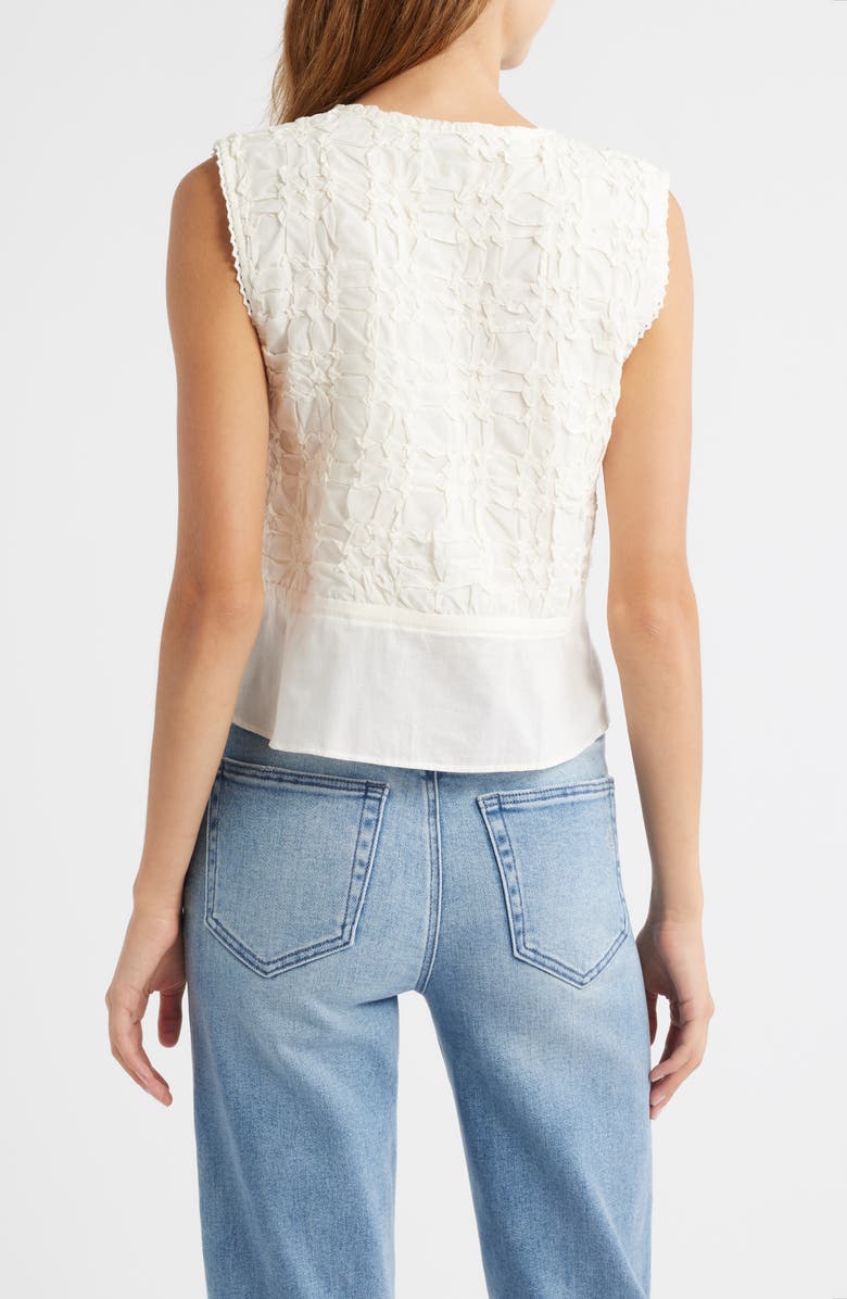 Topshop Cross Hatch Sleeveless Top, Alternate, color, Ivory