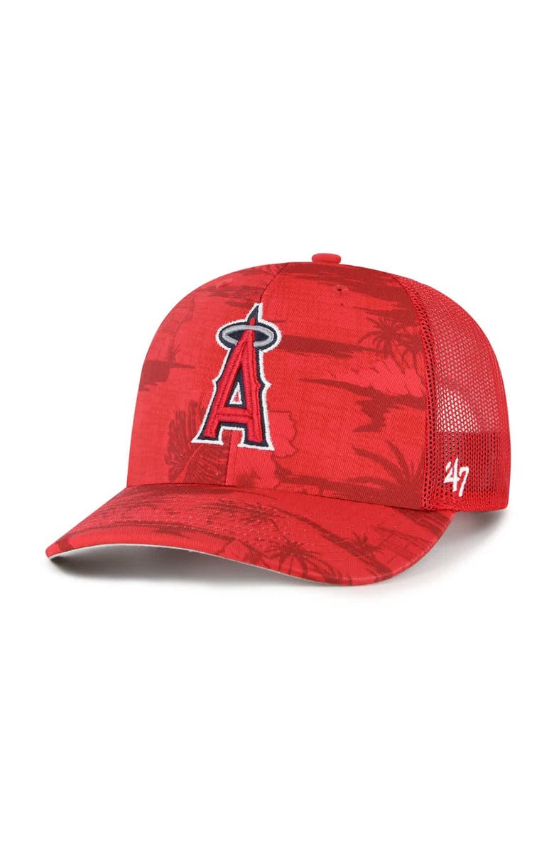 '47 Men's '47 Red Los Angeles Angels Fiji Trucker Adjustable Hat, Main, color, Red