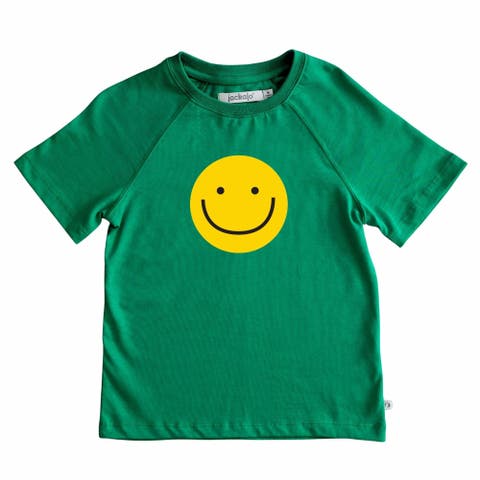 Kids' Organic Cotton Happy Face Graphic T-Shirt (Toddler, Little Kid, & Big Kid)