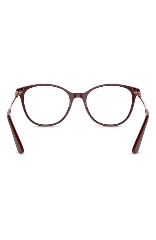 Dolce & Gabbana Dolce&gabbana 54mm Butterfly Optical Glasses In Bordeaux/rose Gold