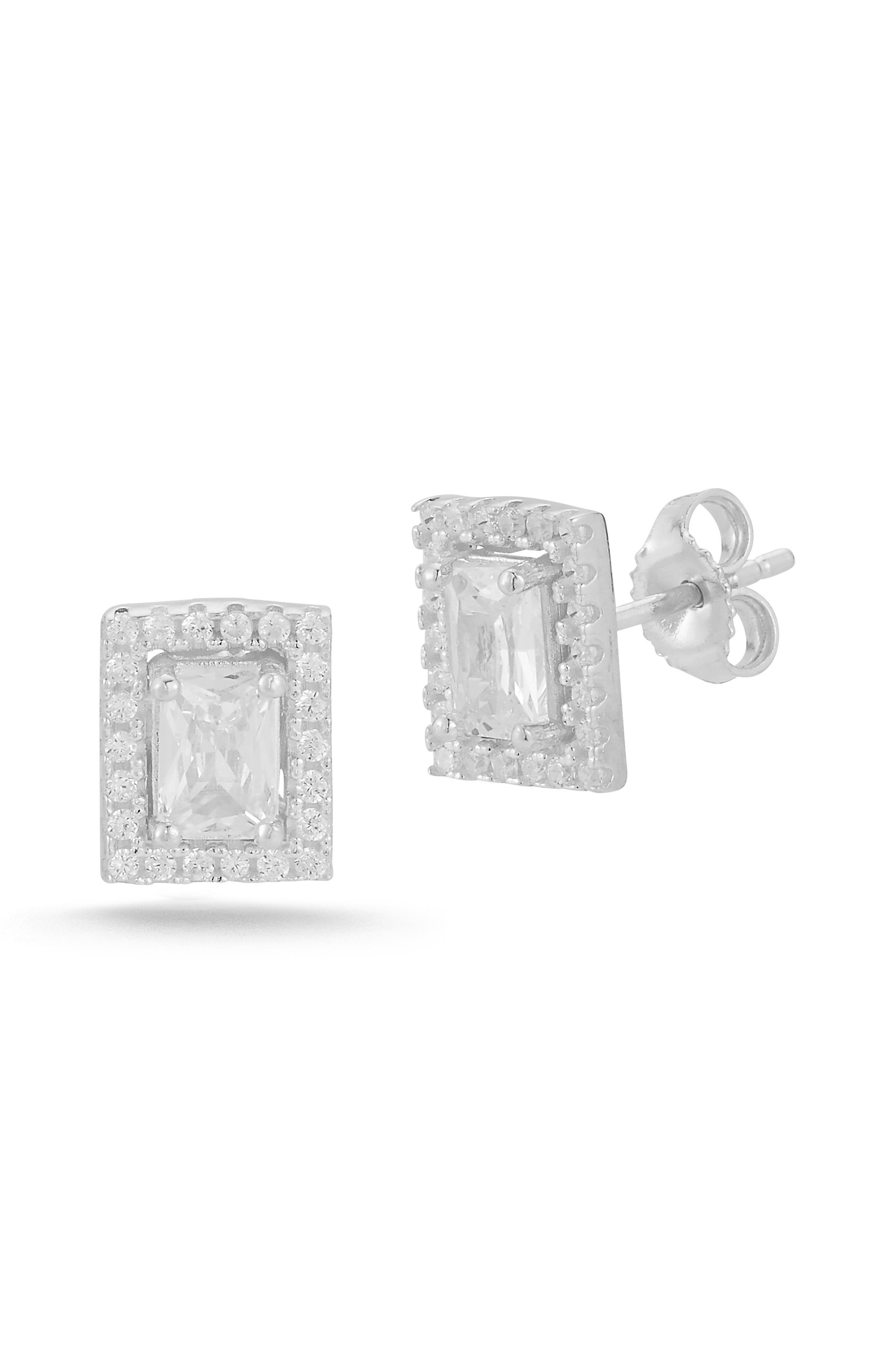 14k Gold Plated Silver Cluster Stud Earrings