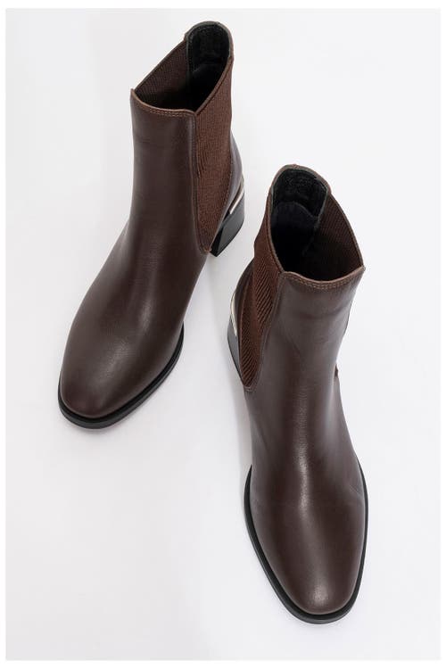 Forever & Always Shoes Neiva Leather Chelsea Boot In Brown