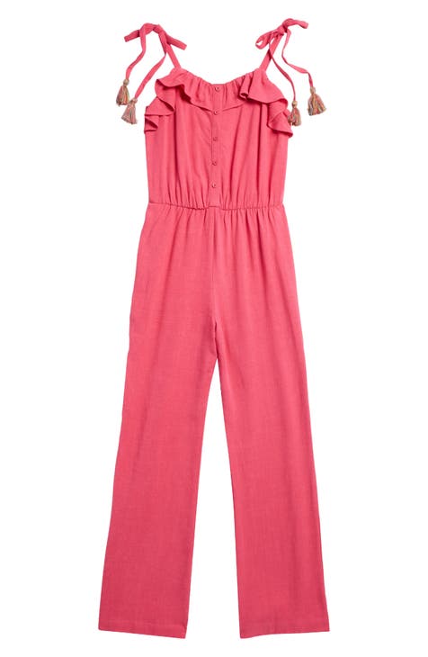 Kids' Tassel Strap Flare Jumpsuit (Big Kid)