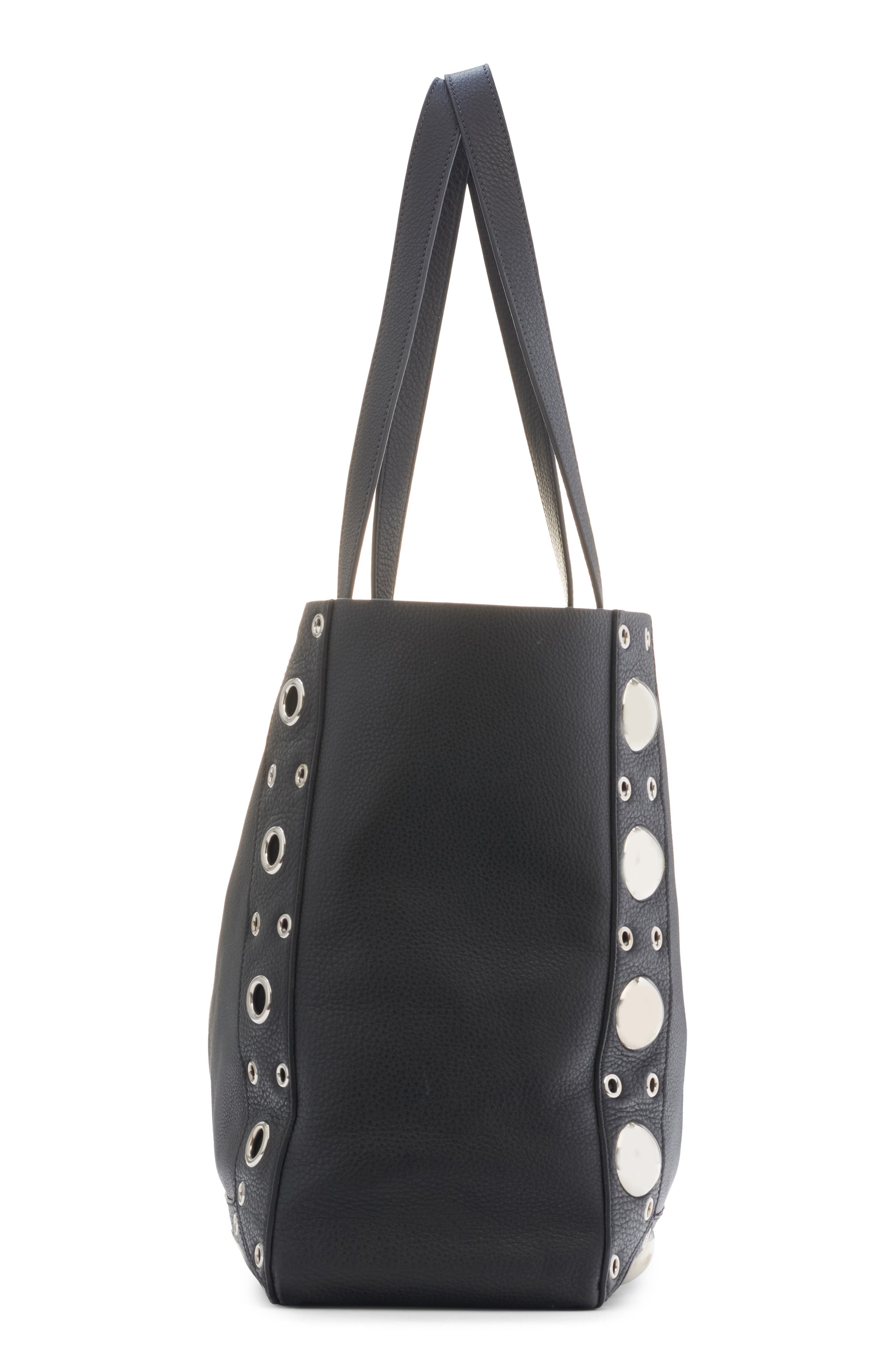 Valentino Garavani Nellcôte Stud Calfskin Tote, Alternate, color, 0No Nero
