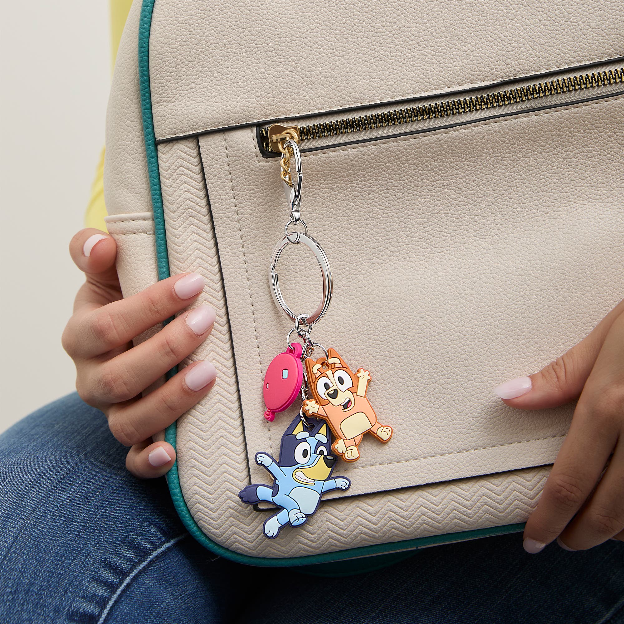 BLUEY Layered Charm Keychain with Balloon Accent, Alternate, color, Multi