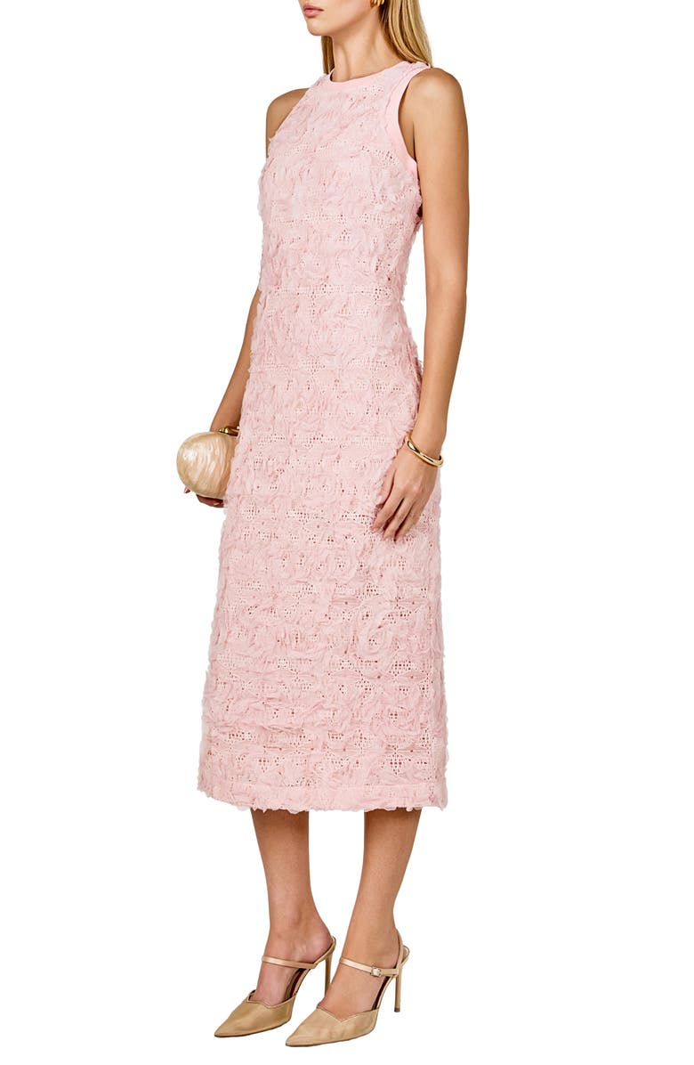 Endless Rose Floral Appliqué Sleeveless Midi Dress, Alternate, color,