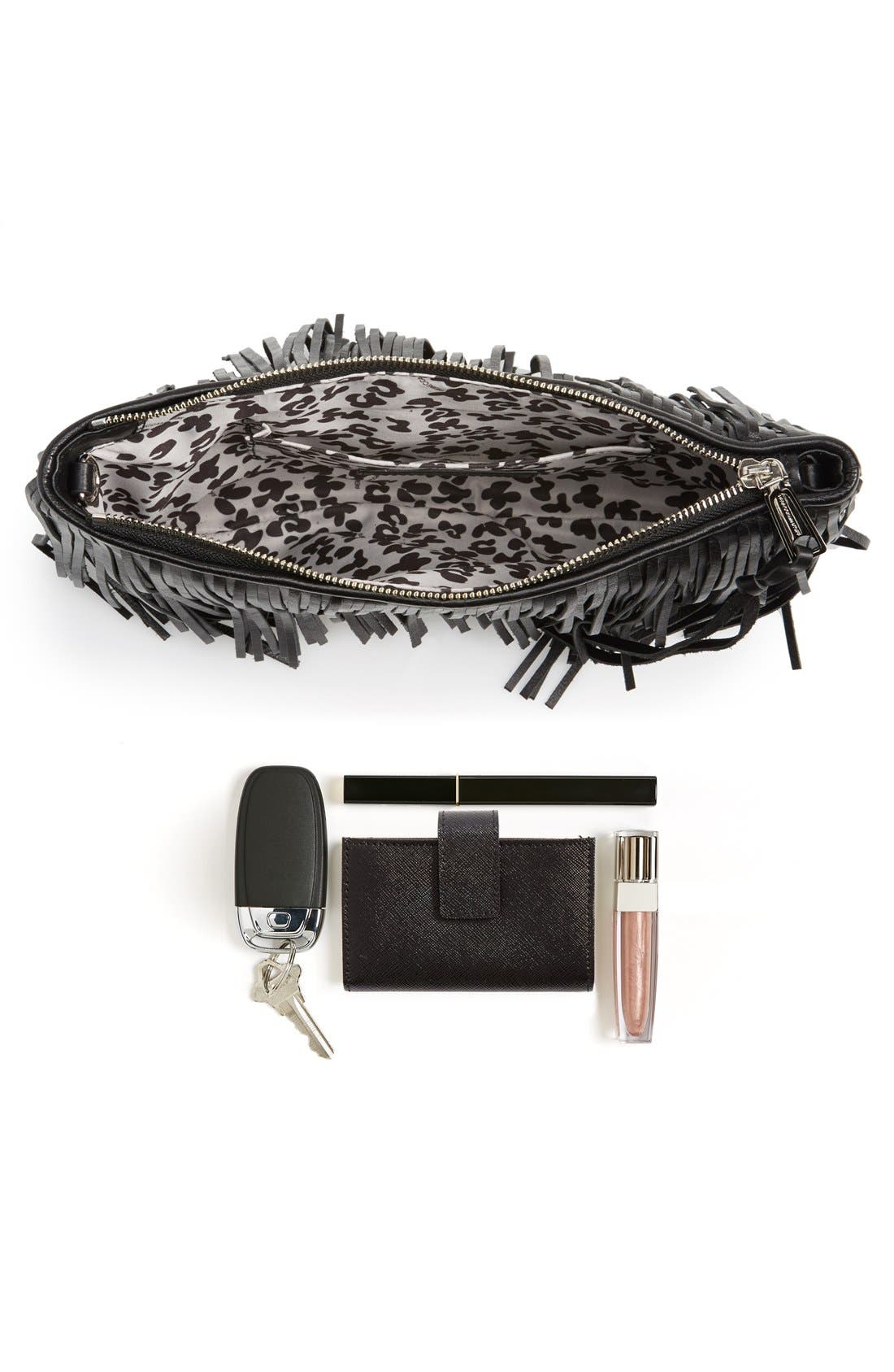 'Large Finn' Clutch, Alternate, color, BLACK/ SILVER