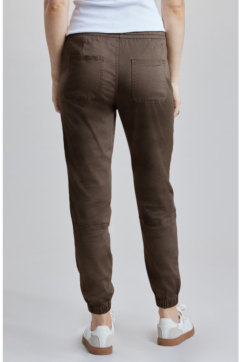 Milla Cotton Blend Sateen Joggers, Alternate, color, DARK COCONUT