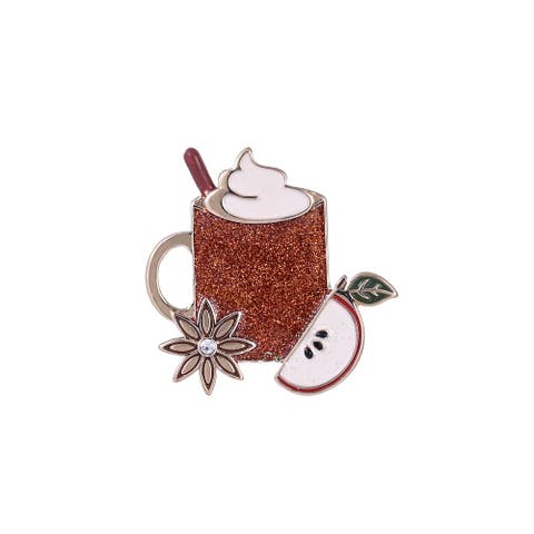 Glitter Enamel Hot Cider Mug Pin