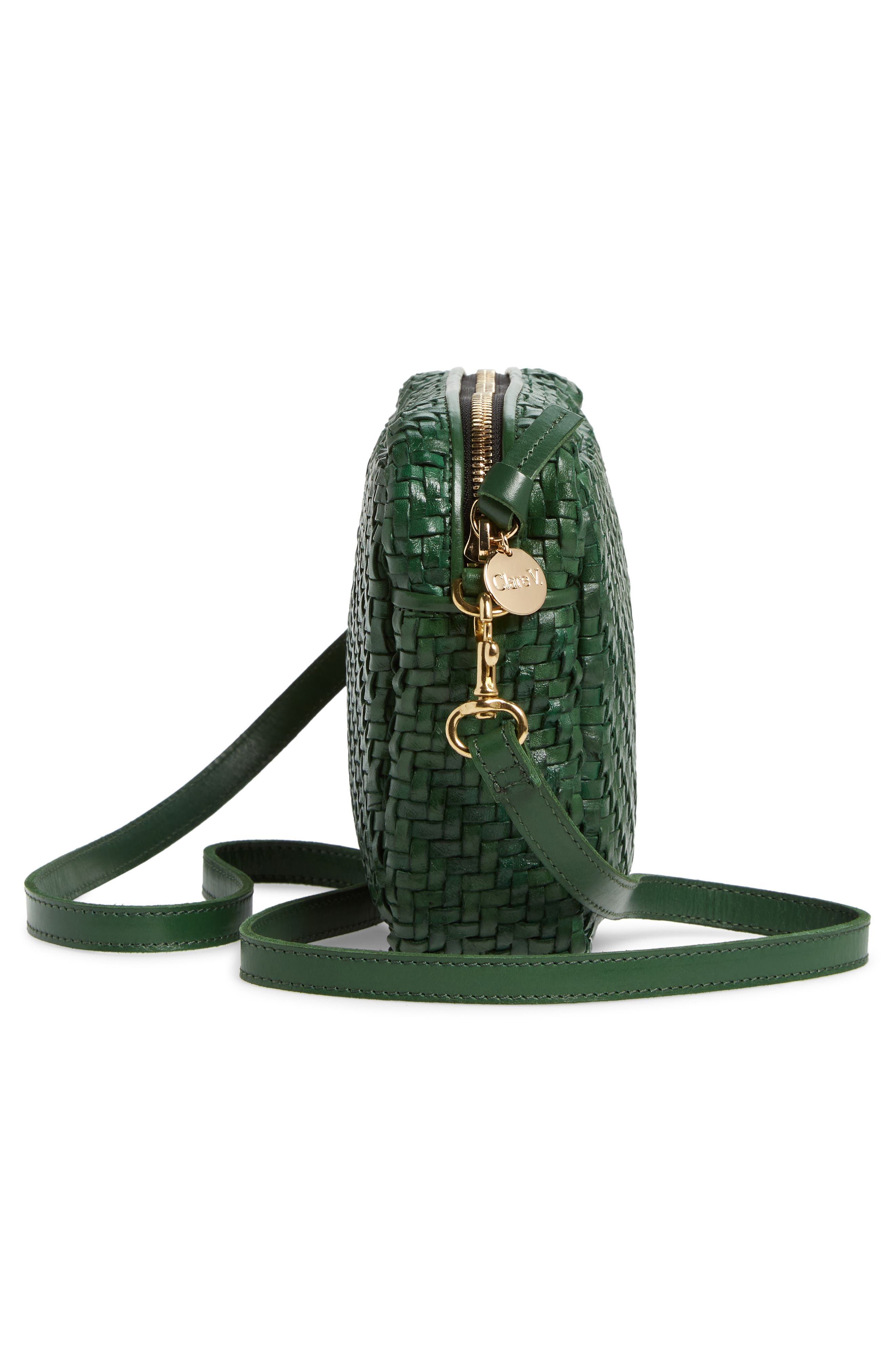 Clare V. Midi Sac Woven Leather Crossbody, Alternate, color, 