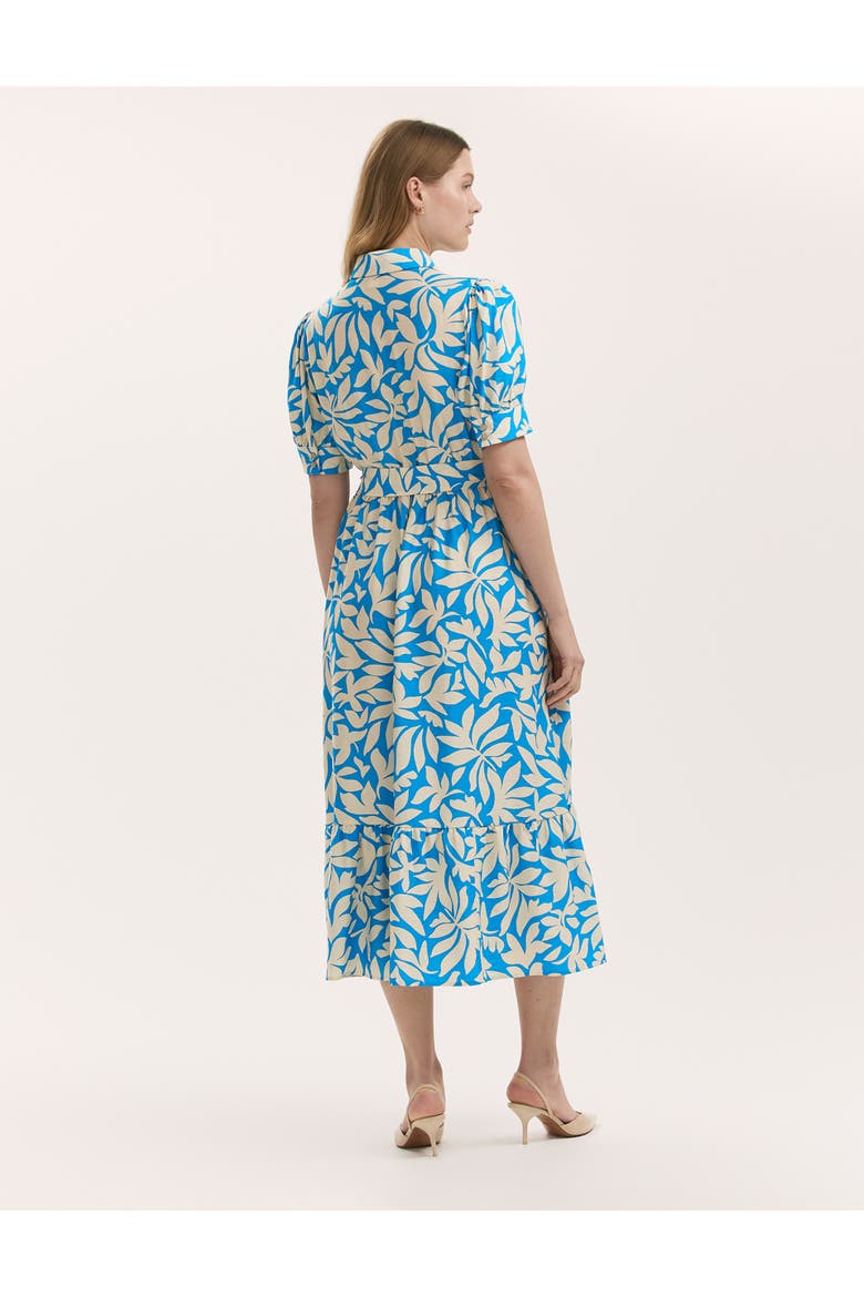 Liana Floral Midi Tiered Dress, Alternate, color, Blue Leaf