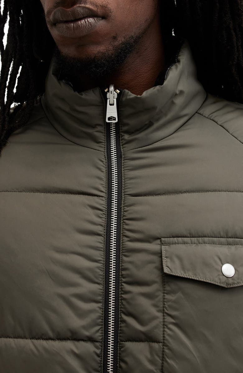 AllSaints Griffin Reversible Puffer Jacket, Alternate, color, Army Green/ Black