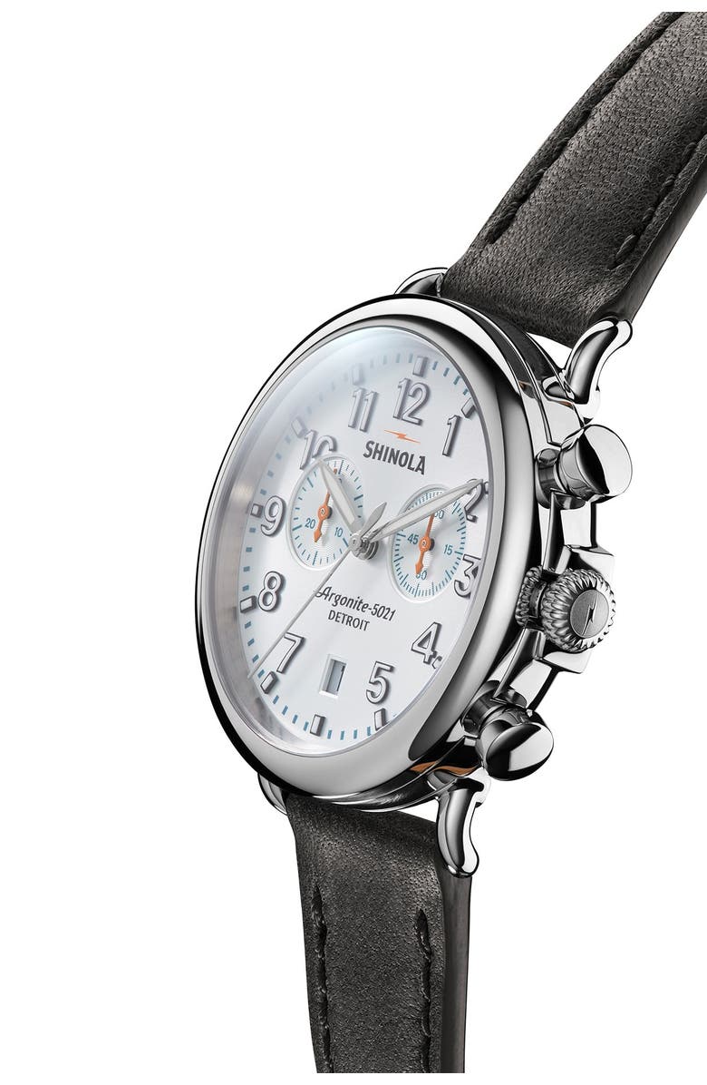 Shinola 'The Runwell Chrono' Leather Strap Watch, 41mm, Alternate, color,