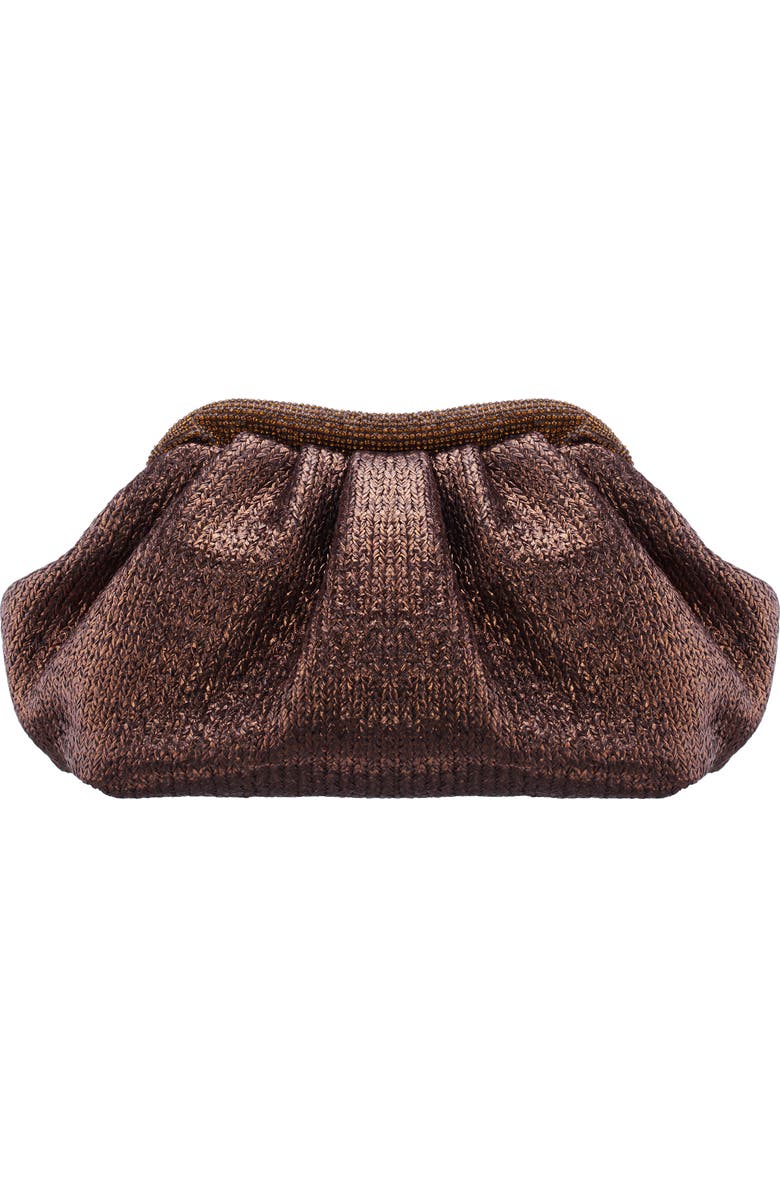 Nina Zayla Frame Clutch, Main, color, Bronze