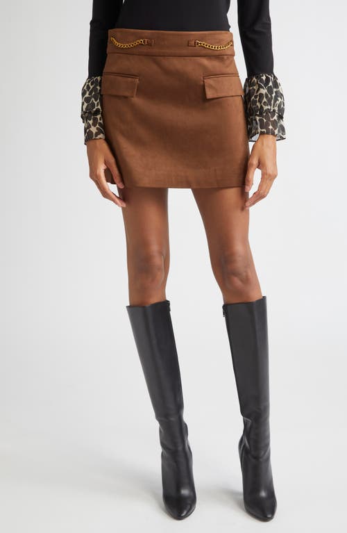 Ramy Brook Martha Chain Detail Miniskirt In Brown