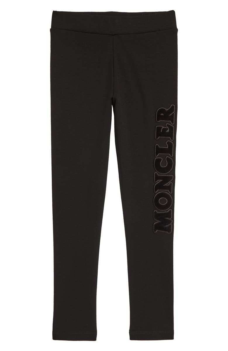 Moncler Kids' Logo Appliqué Punto Milano Leggings, Main, color, 
