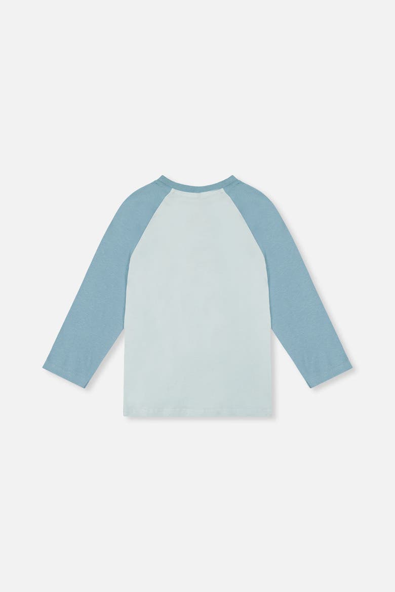 Organic Cotton Raglan Sleeve Walrus Graphic Long Sleeve T-Shirt, Alternate, color, Very Pale Turquoise