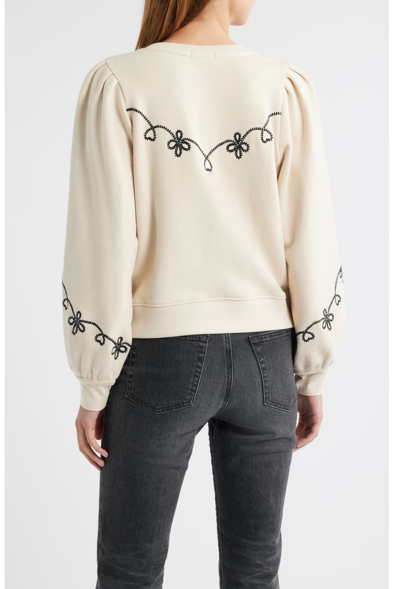 Hanne Puff Shoulder Sweatshirt, Alternate, color, ECRU