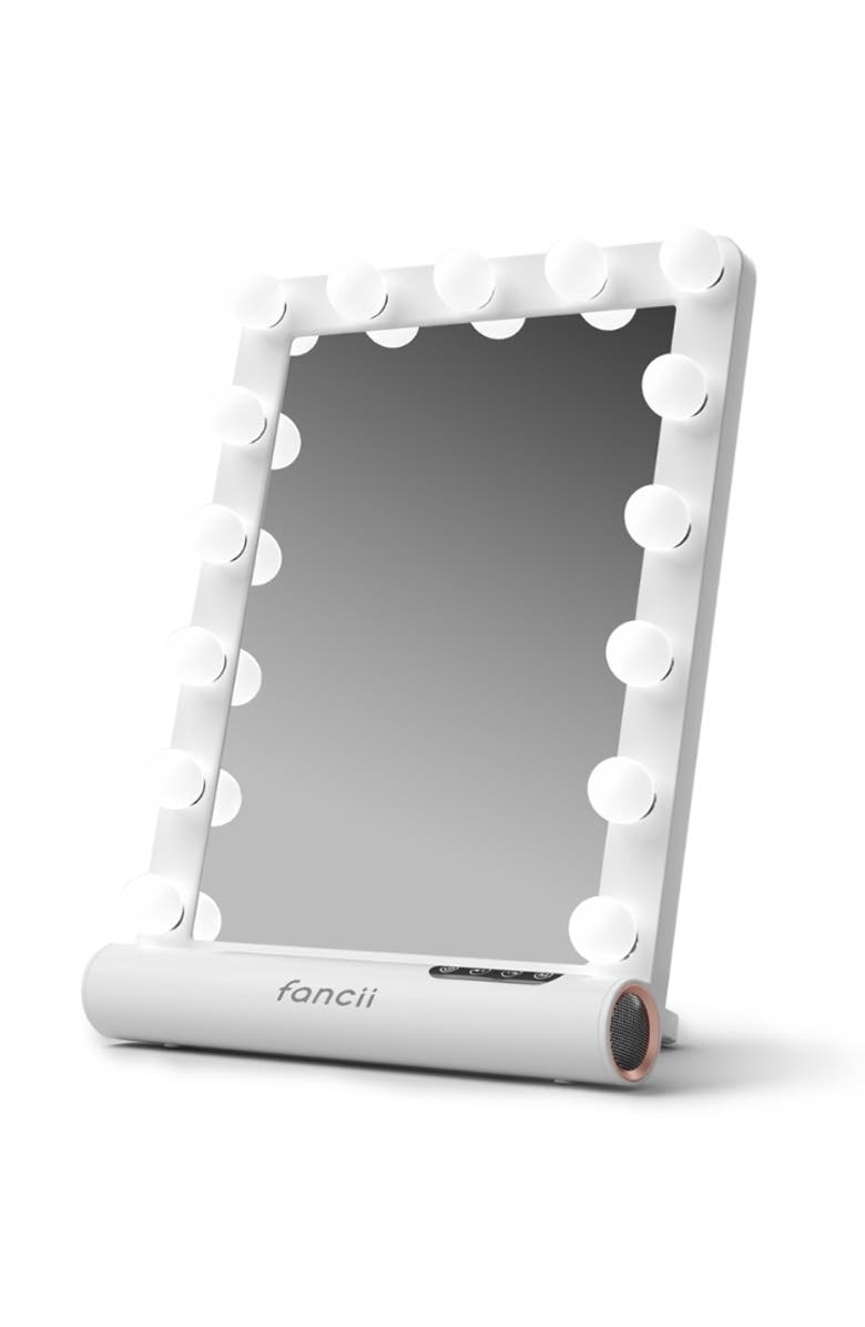 FANCII Madeline Mini Hollywood Mirror, Main, color, White