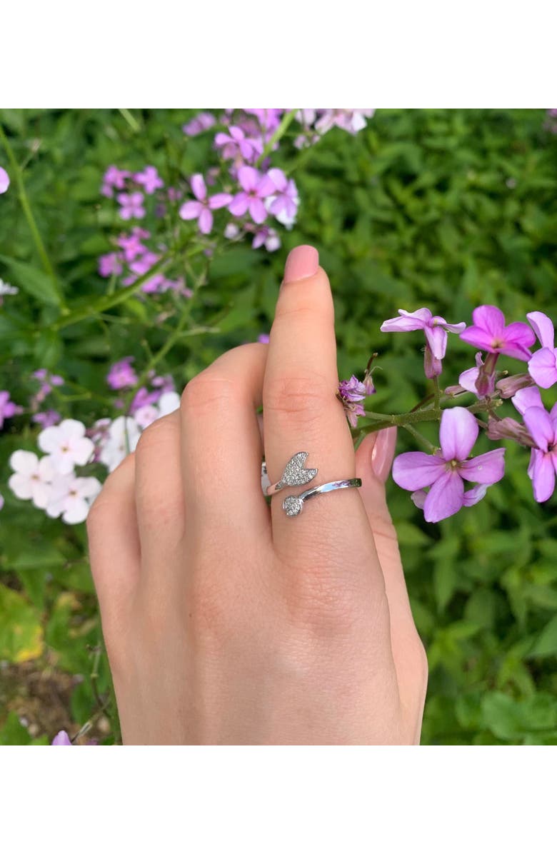 LuvMyJewelry Pac Man Chase Sterling Silver Diamond Open Ring, Alternate, color, Silver