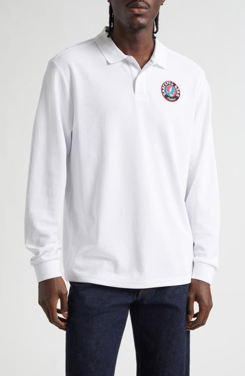 Grateful Dead Stealie Long Sleeve Polo