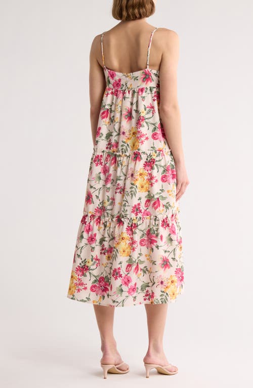 MAISIE MAISIE FLORAL A-LINE TIERED MIDI DRESS 