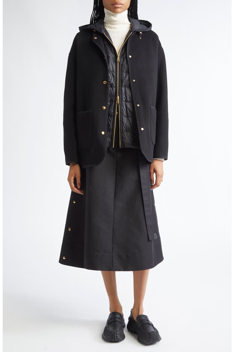 Belted A-Line Skirt, Alternate, color, BLACK