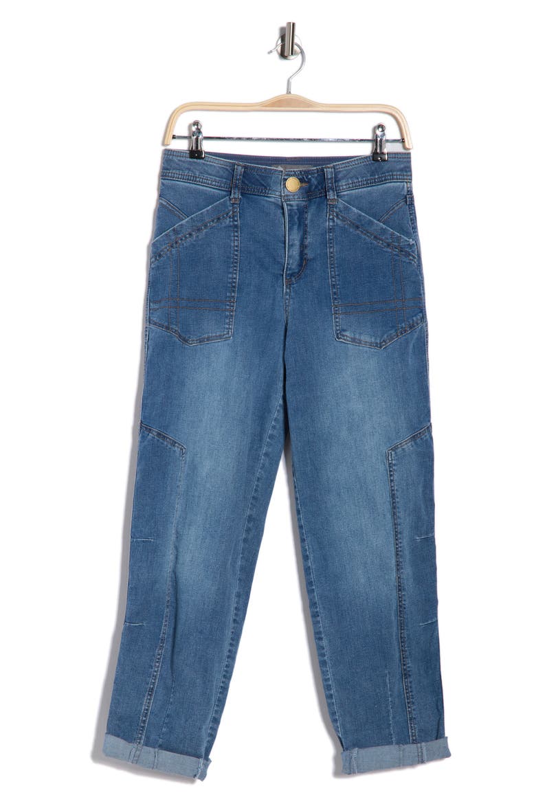 Taper Straight Leg Jeans, Alternate, color, MID BLUE ARTISANAL