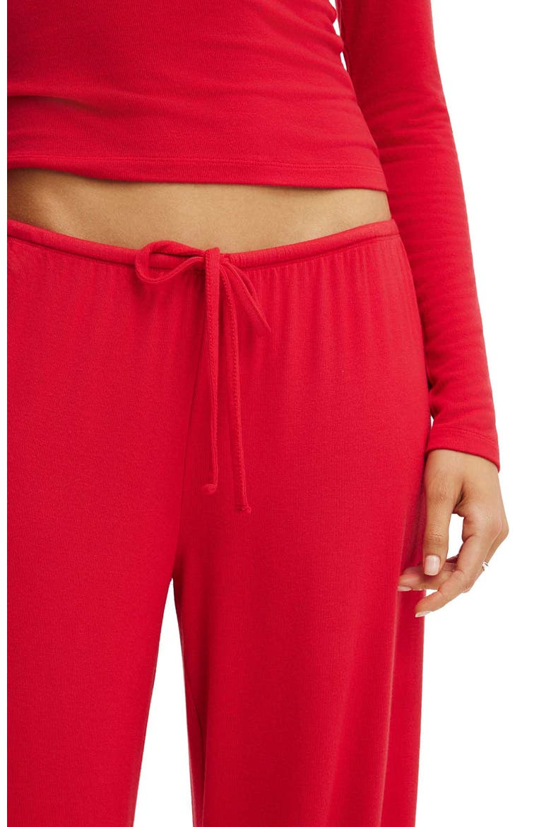 Women's Super Soft Low Rise Wide Leg Pant, Alternate, color, Cheeky Cherry