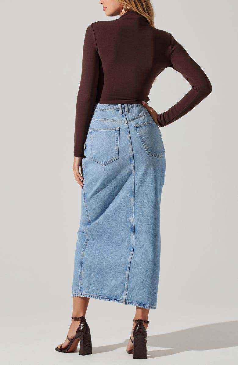 ASTR the Label Asymmetric Pleated Cutout Mock Neck Long Sleeve Top, Alternate, color, Espresso