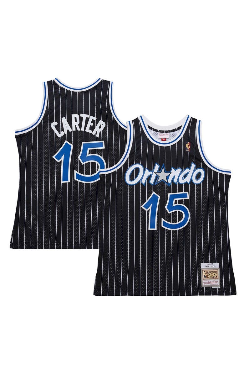 Mitchell & Ness Men's Mitchell & Ness Vince Carter Black Orlando Magic 2009/10 Hardwood Classics Swingman Jersey, Main, color, 