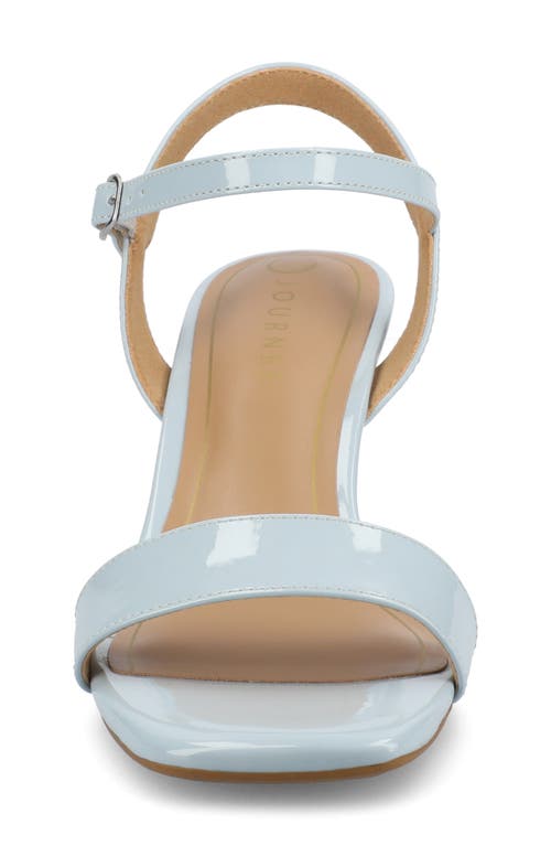 Journee Collection Clayr Wedge Sandal In Patent/blue