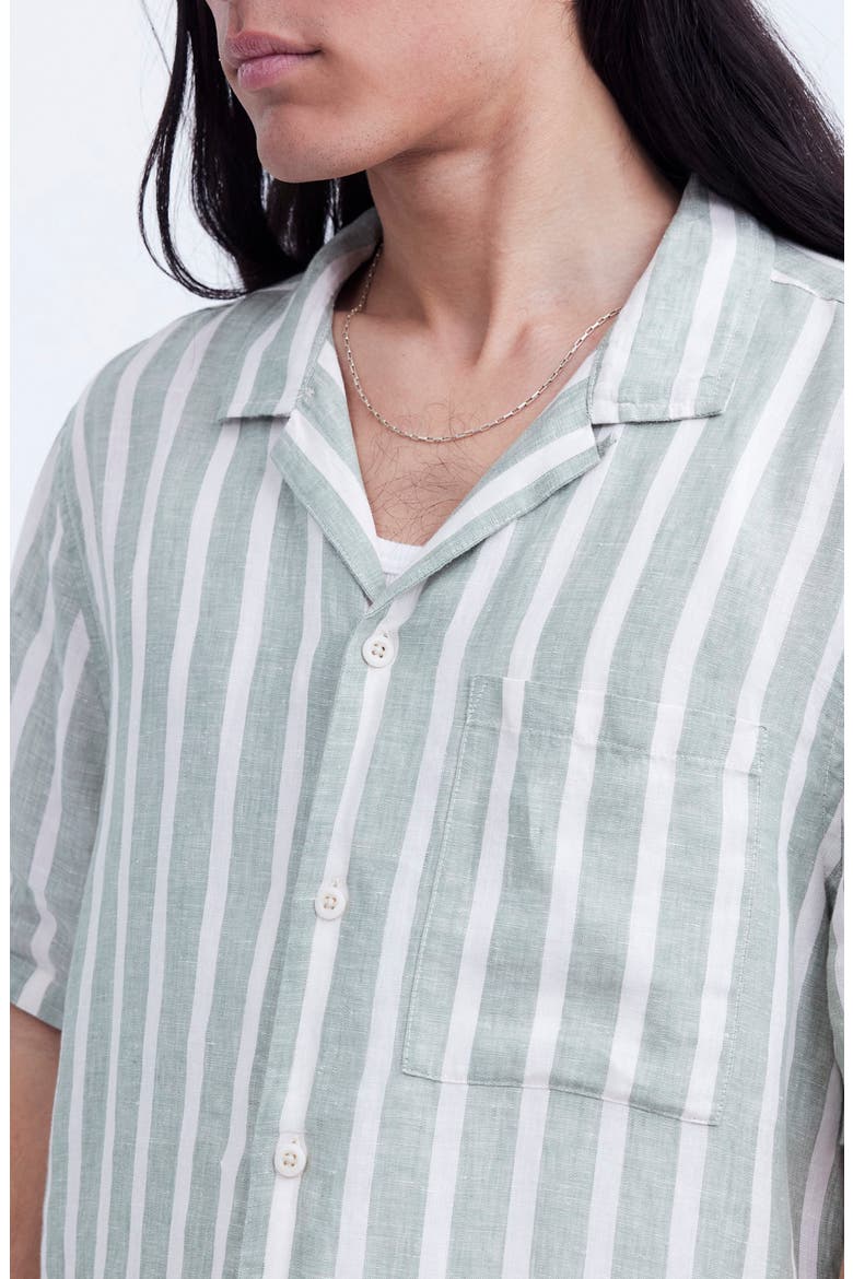 Men's Easy Linen Short Sleeve Shirt, Alternate, color, DRIED ALOE