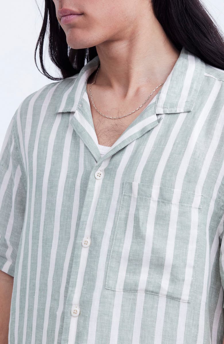 Madewell Men's Easy Linen Short Sleeve Shirt, Alternate, color, Dried Aloe