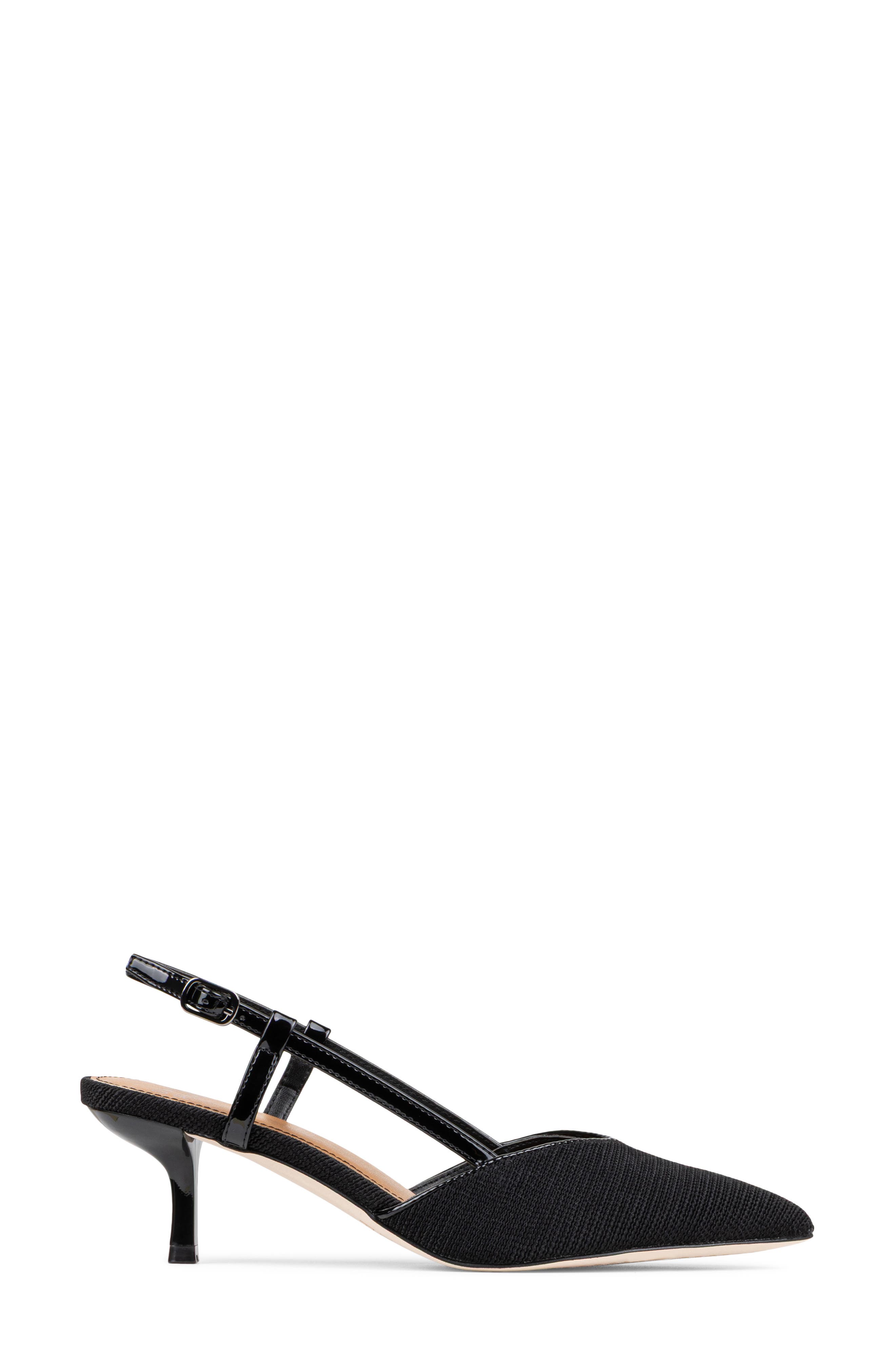 Celline Pointed Toe Slingback Pump, Alternate, color, BLACK