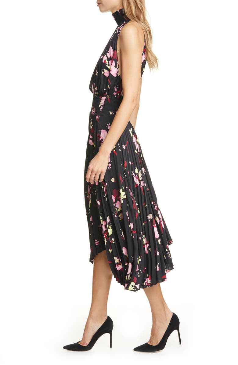 A.L.C. Renzo Floral Pleated Midi Dress, Alternate, color, 