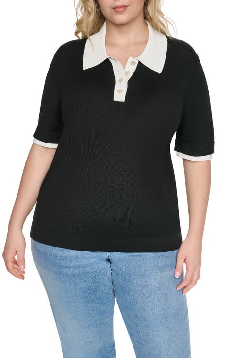 Johnny Collar Short Sleeve Sweater