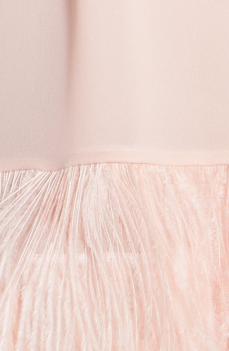 ERIN erin fetherston 'Phoebe' Ostrich Feather Hem Chiffon Shift Dress, Alternate, color,