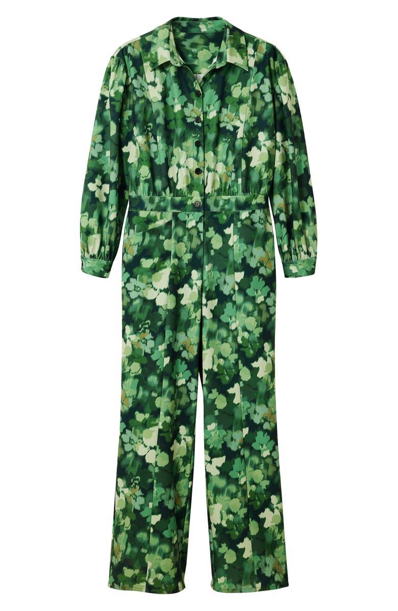 Desigual Ronda Floral Camo Long Sleeve Belted Jumpsuit, Alternate, color,