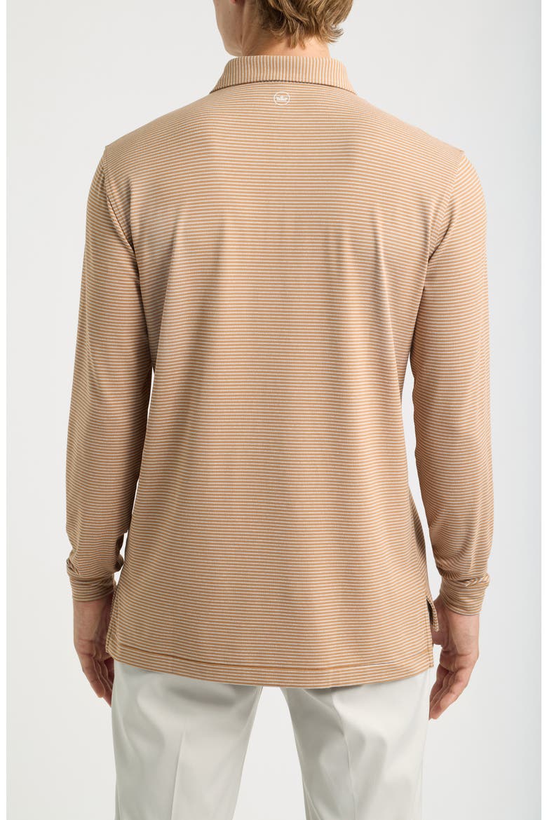 Lyons Stripe Summer Comfort Long Sleeve Performance Jersey Polo, Alternate, color, DARK AMBER