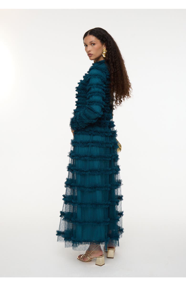 MARYISA Modest Ruffle Dress Maxi With Flowey bottom, Alternate, color,