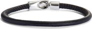 UNODE50 Black Leather Clasp Bracelet