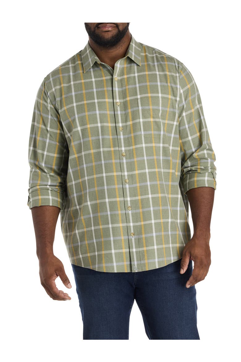 Big & Tall Silva Flannel Sport Shirt, Main, color, GREEN