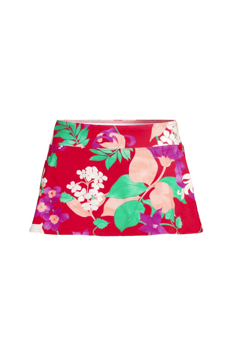Lands' End Mini Swim Skirt, Alternate, color, Coral Rose Lilies