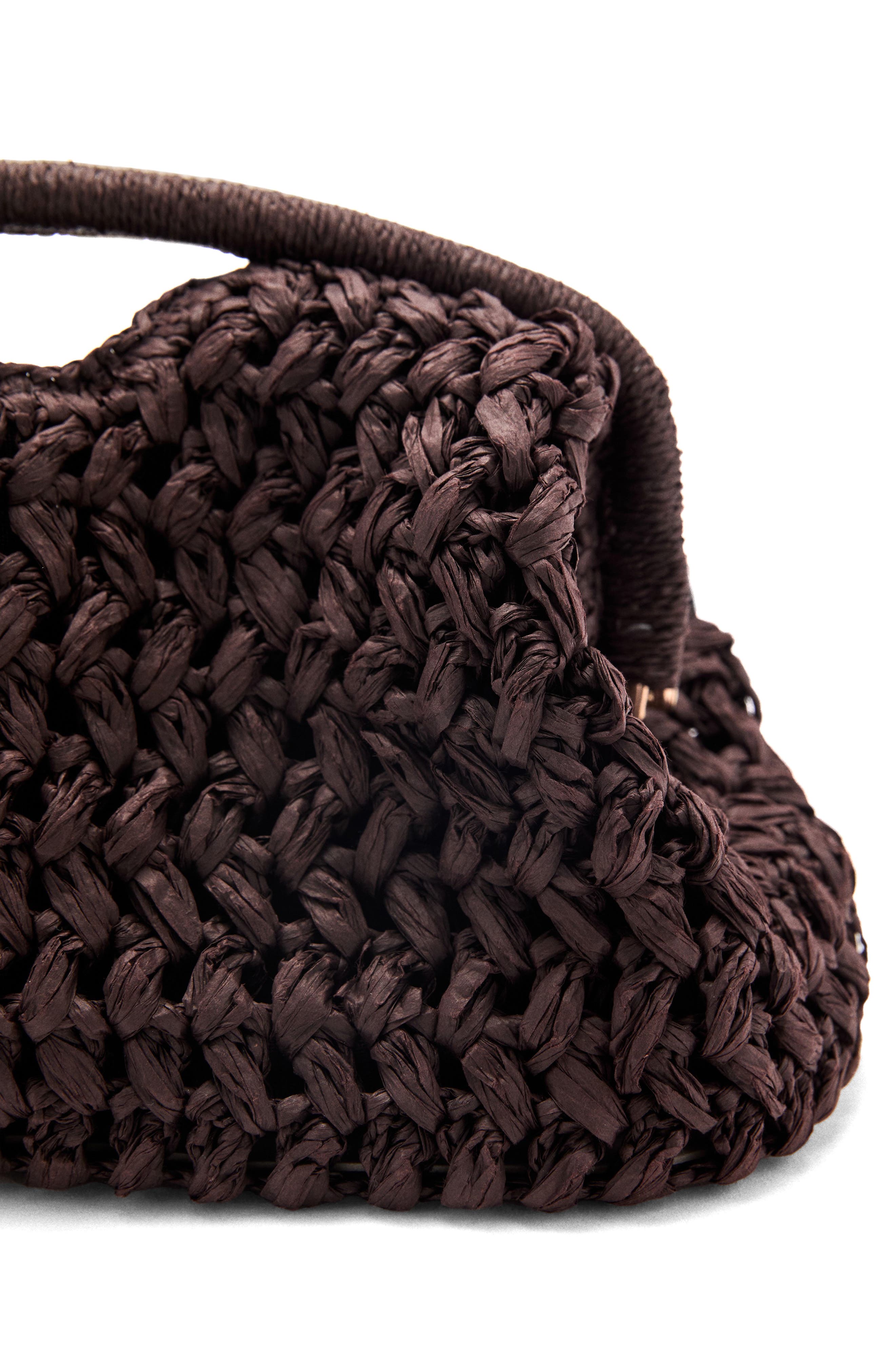 MANGO Natural Fiber Frame Clutch, Alternate, color, 